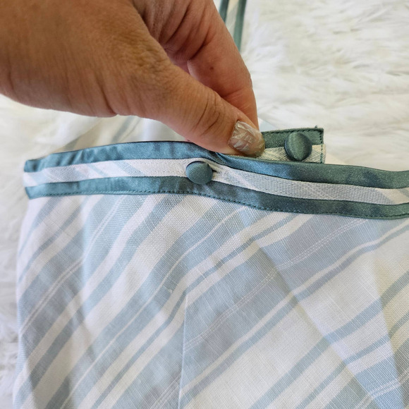 R Brand Women's‎ Baby Blue & White Stripe Linen Blend Sweetheart Dress. Size M - Picture 4 of 10